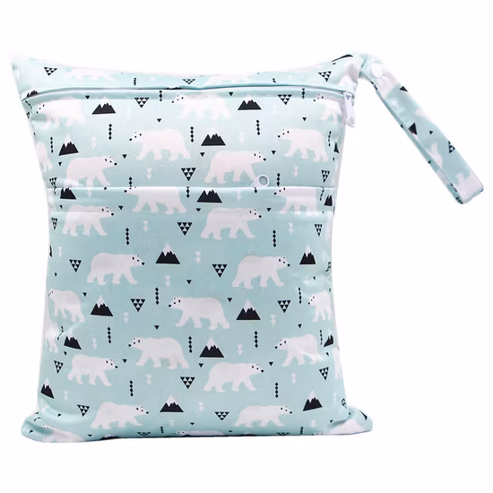 꽃 색상 새로운 디자인 아기 기저귀 가방 기저귀 포드 젖은 가방 천 기저귀에 대한 재사용 가능한 엄마 가방